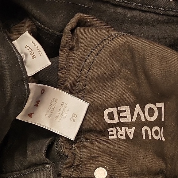 Amo Denim Bella Jean Black Oak High-waisted  Size 29 - Picture 16 of 16